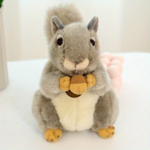 Cute Squirrel Plush Toy, Realistic Stuffed Animal, Soft Fur, Lifelike Forest Rodent Doll, Kids Birthday Gift, Woodland Themed Decor, Measures 20cm/7.87inches by 13cm/5.11inches