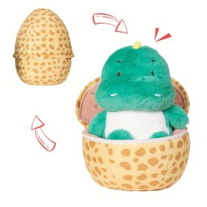 2024 New Dinosaur Egg Plush Pillow, 13in Surprise Zip-Up Egg Hideaway Tyrannosaurus Rex Stuffed Animal, Cute Stuffed Toys for Boys and Girls Birthday Gifts (Tyrannosaurus Rex+Egg)