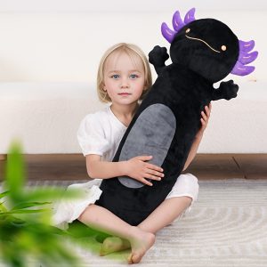 36Inch Cute Giant Black Axolotl Plush, Large Squishy Axolotl Stuffed Animals Toys Plushies, Gift for Kids Boys girls Birthday, Valentine, Easter