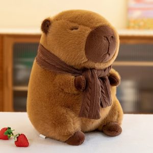 Soft & Cozy Capybara Plush Toy with Knitted Scarf - Gift for Kids, Valentine's Day, Halloween & Christmas